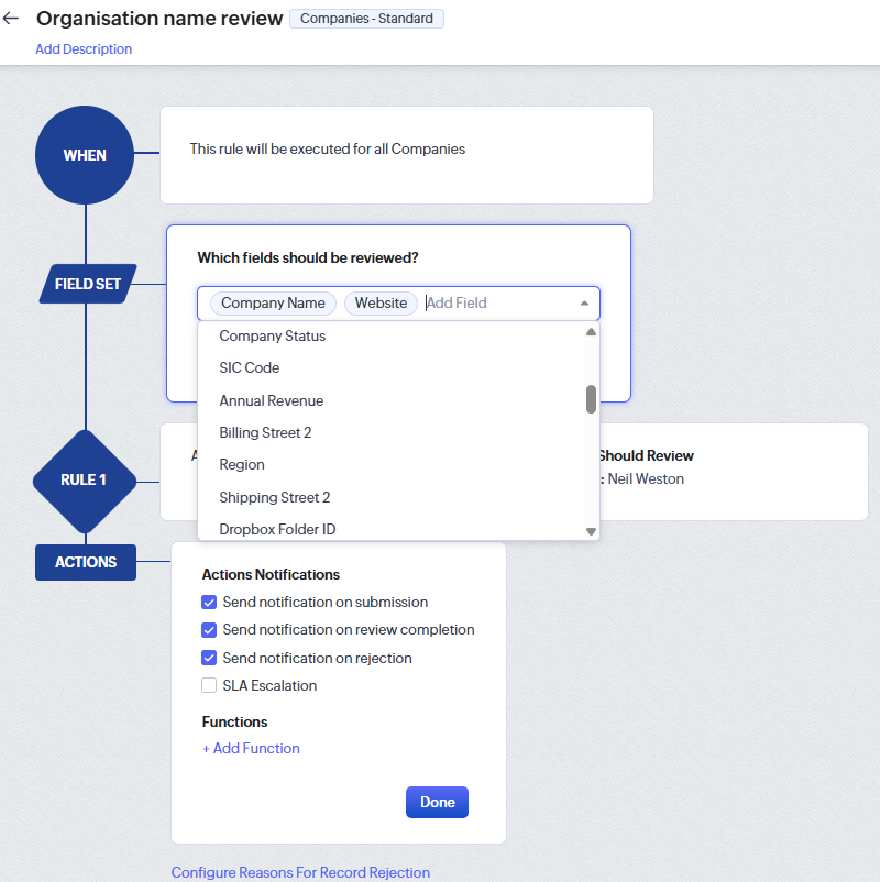 Zoho CRM Review process updates